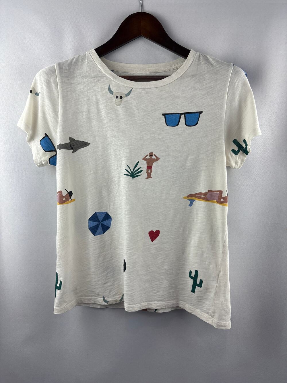 Women’s Isabel Bacon J.Crew Medium White Graphic Tee